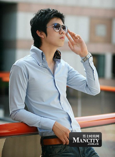 2012春装新款三角领韩版男装修身款衬衣男士休闲长袖衬衫 ,韩版经典款衬衫,多色可选
